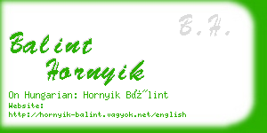 balint hornyik business card